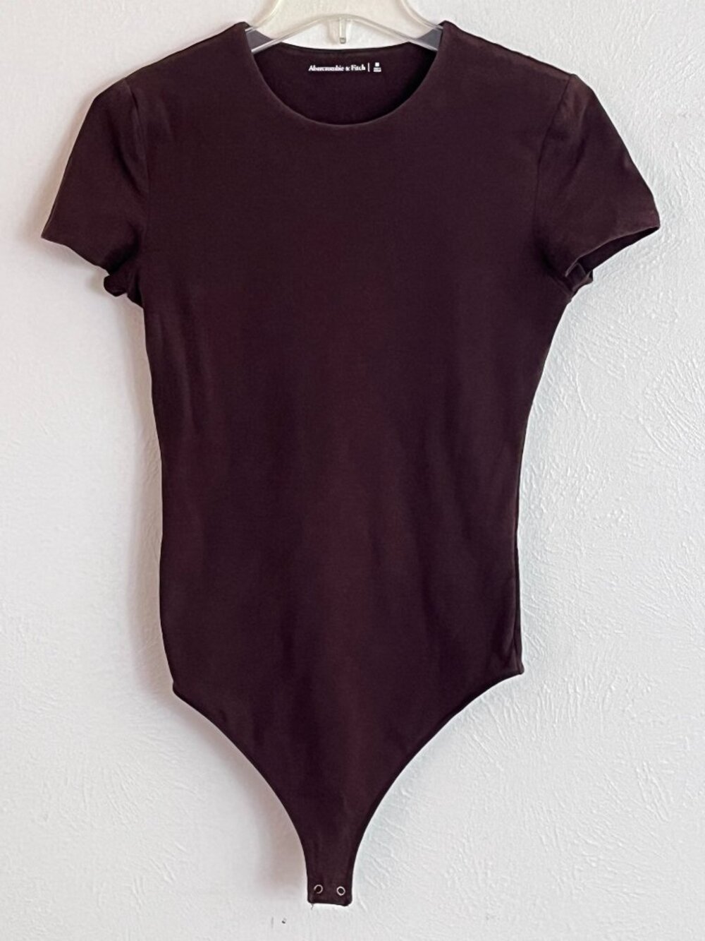 Abercrombie Fitch Dark Brown Short Sleeve Body Suit Size M Layering Minimalist